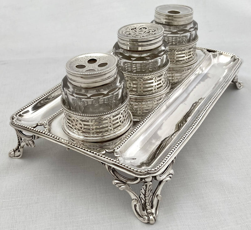 Georgian, George III, Silver Inkstand. London 1778 William Plummer. 19.8 troy ounces.