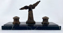 French Empire Style Gilt Metal & Portoro Marble Inkstand, After L&F Moreau.