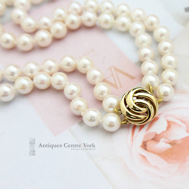 18" Cultured Pearl Two Row Necklace