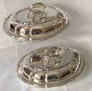 Victorian Regimental Entree Dishes & Covers. Insignia of the Harts (Hertfordshire) MIlitia Regiment.
