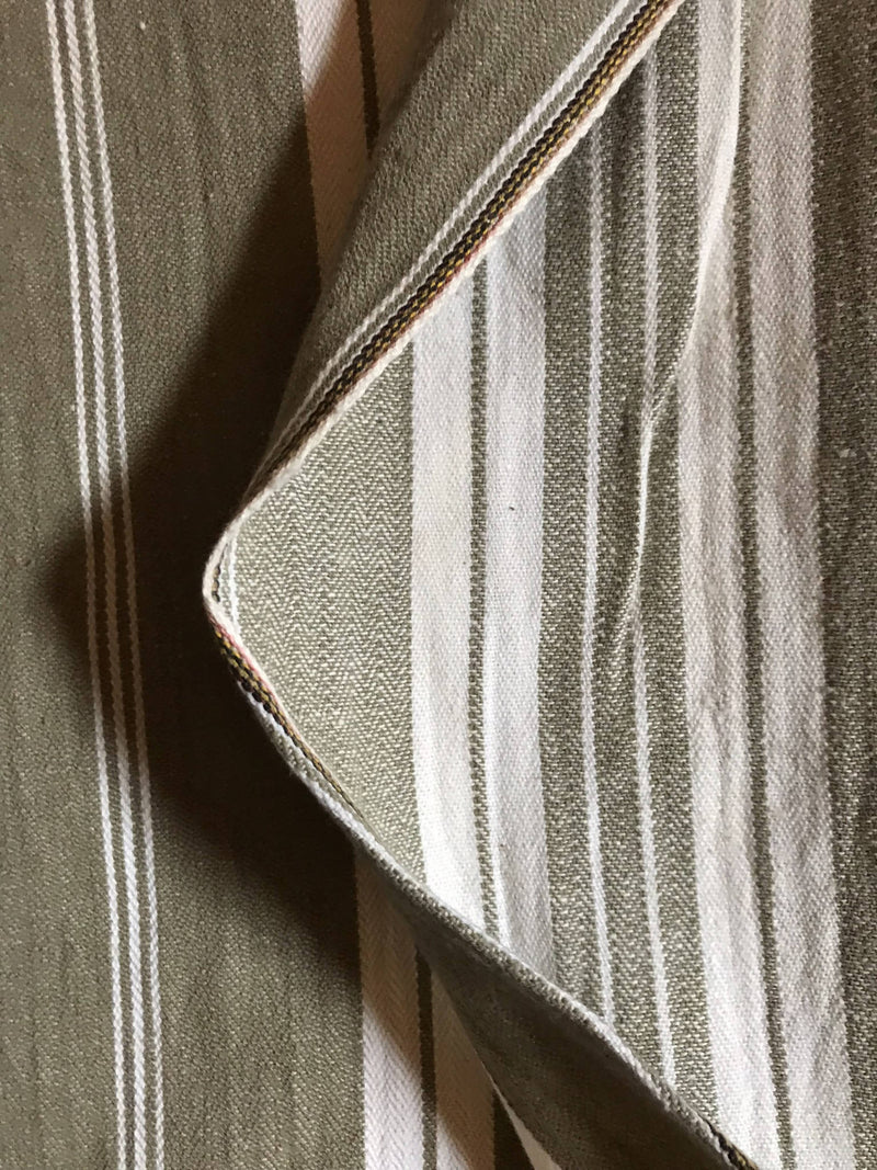 Antique French toile a matelas ticking stripe large panel for projects 80"/50”