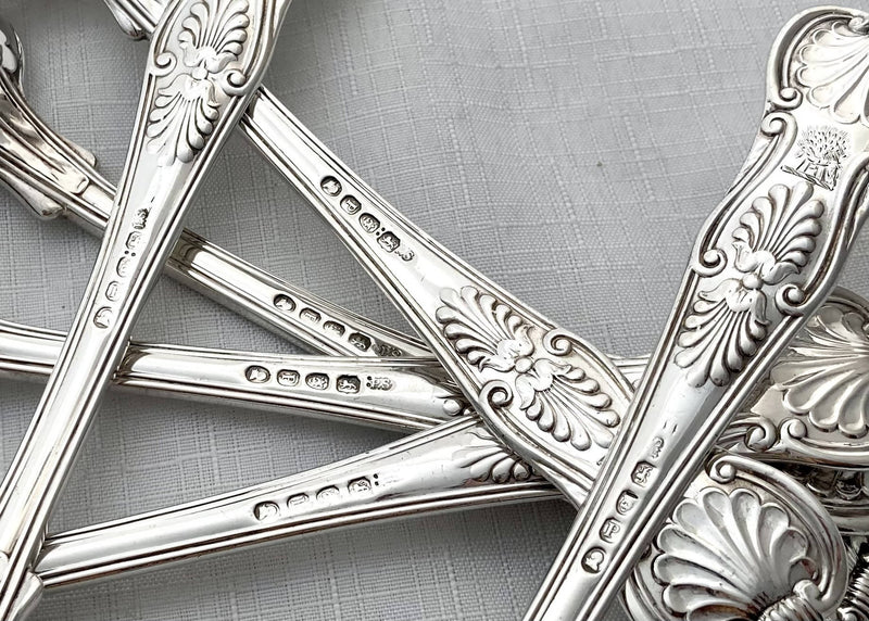 Georgian, George III, Set of Eighteen Silver King's Pattern Tablespoons, Crested for Maltby. London 1810 Paul Storr. 63 troy ounces.