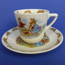 Royal Doulton Bunnykins Casino Shape Teacup and Saucer