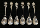 Edwardian Period set of Six Arts & Crafts Coffee Spoons with Entrelac Stems & Seed Pod Terminals.