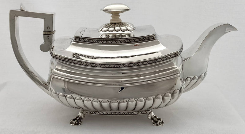 Georgian, George III, Silver Tea Set. London 1812 Alice & George Burrows II. 41 troy ounces.