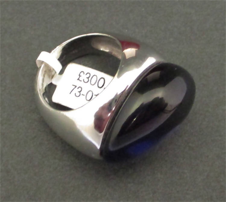 Baccarat Medicis silver with blue crystal ring
