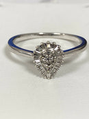 9ct White Gold Diamond Teardrop Ring