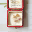 9ct Ruby & Diamond Oval Cluster Earrings