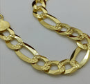 New Italian 14K Gold Overlay 925 Sterling Silver Figaro Bracelet (Size 8.5)