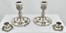 Victorian pair of Elkington silver plated candlesticks with leaf decoration. Elkington & Co 1897.