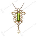 Edwardian Fine Peridot, Diamond & Pearl Necklace