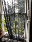 Rowana toile black pure Cotton madras Lace Curtain Panel 66"/120”