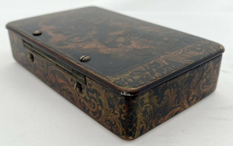 A Napoleon Bonaparte Penwork Snuff Box, circa 1830.