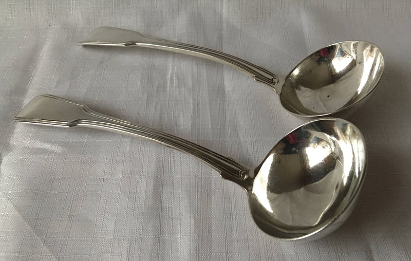 Georgian, George III, pair of silver thread pattern sauce ladles. London 1811 Richard Crossley & George Smith IV. 4.4 troy ounces.