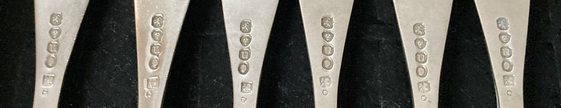 William IV Set of Six Silver Dessert Forks. London 1835 Joseph & Albert Savory. 9.5 troy ounces.