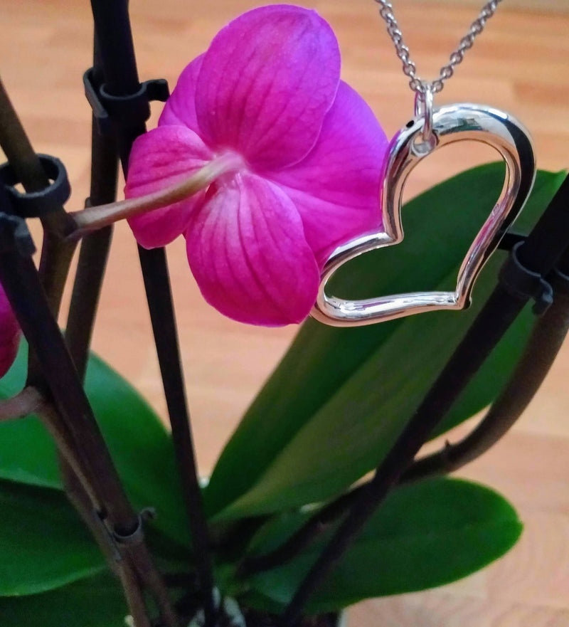NEW STERLING SILVER HEART NECKLACE - 20"
