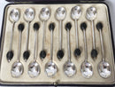 George V Asprey cased set of twelve silver coffee bean spoons. Sheffield 1911 Asprey and Co. Ltd.