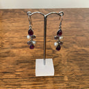 Silver, amethyst and pearl earrings