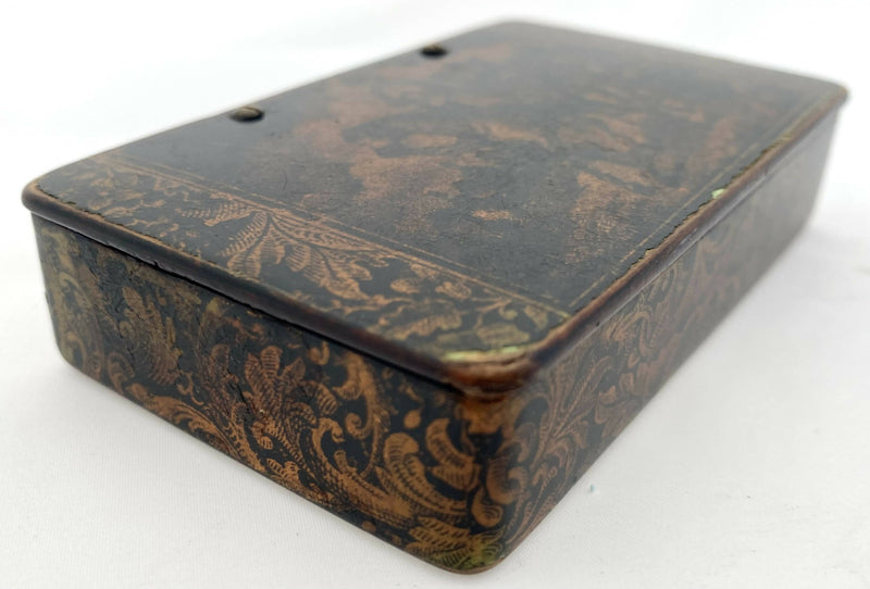 A Napoleon Bonaparte Penwork Snuff Box, circa 1830.