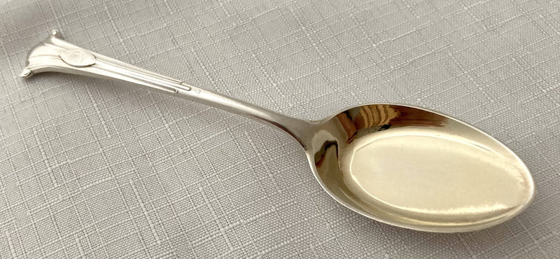 Victorian Cased Set of Twelve Silver Plated & Gilded Ice Cream Spades. Mappin & Webb, circa 1887.