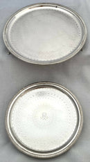 Graduated Pair of Silver Plated Salvers with Monogram for Alfred de Rothschild.