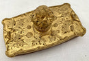 Late 19th Century French Gilt Bronze Naturalistic Desk Set, Signed E. Gros.