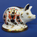 Royal Crown Derby Paperweight - Old Imari Piglet
