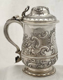Georgian, George II, silver lidded tankard. London 1759 Robert Albin Cox. 24 troy ounces.