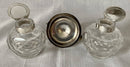 Georgian Style Silver Plated Inkstand with Twin Inkwells & Taperstick Holder.