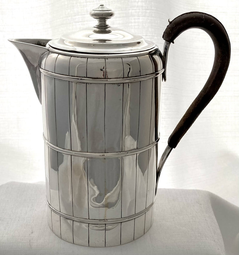 Georgian, George III, Silver "Coopered Barrel" Coffee Biggin. London 1796 John Touliet. 16 troy ounces.
