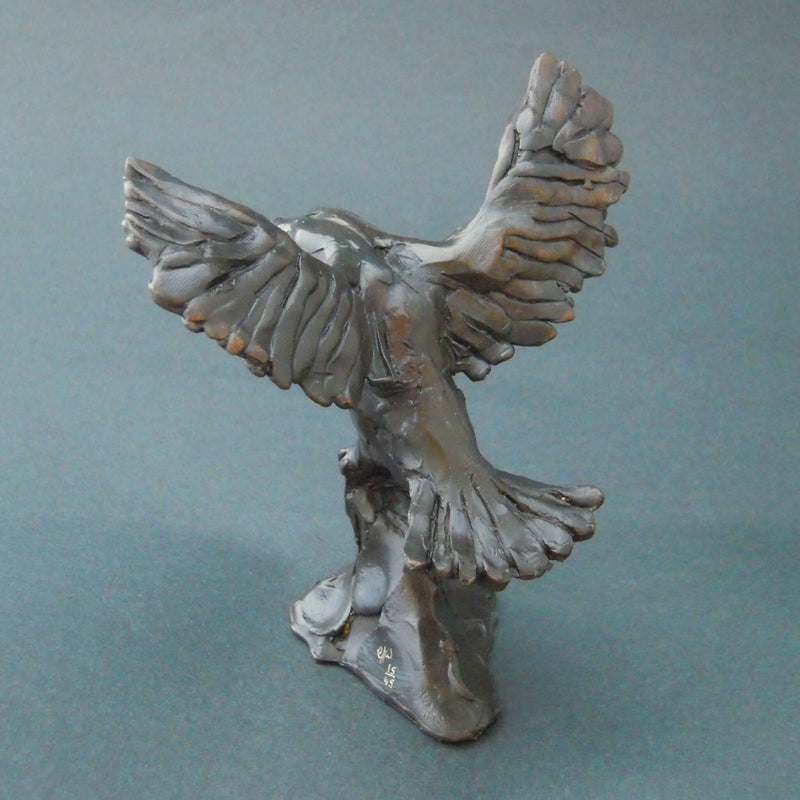 Barn Owl - bronze sculpture by Edward Waites