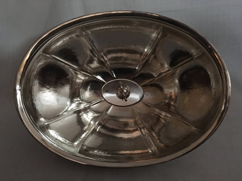 Late Georgian pair of Sheffield Plated, crested, entree dishes and covers.
