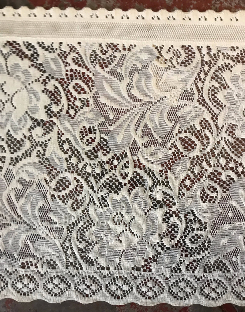 Laura Rose cream cotton floral cafe curtain topper Curtain valance panel 18” drop by the metre