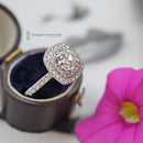 18ct White Gold Certified Diamond 1.36cts 'Halo' Ring