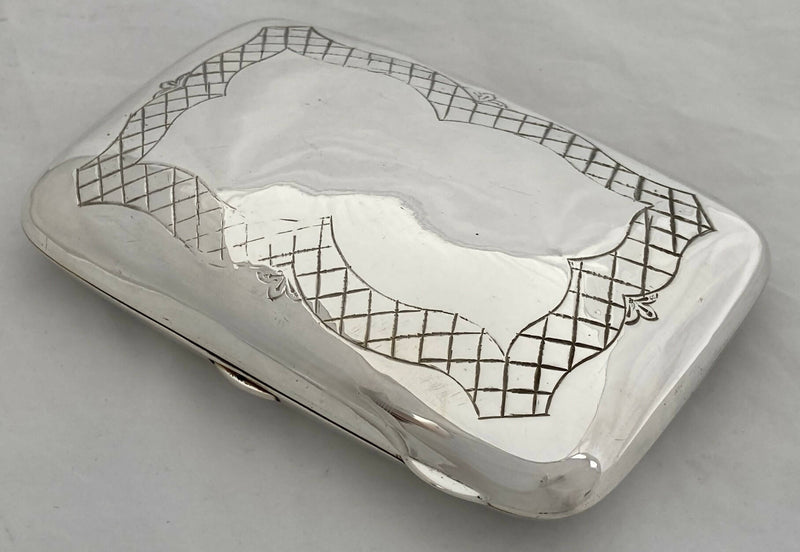 Edwardian Silver Cigar Case. Birmingham 1908 Elkington & Co. Ltd. 5.5 troy ounces.