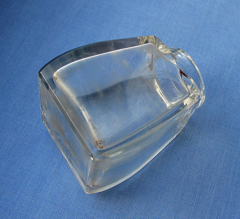 Antique Silver & Cut Glass Glue Pot/Brush/Hallmarked Birmingham 1910
