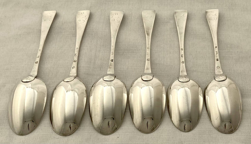 Georgian, George II, Six Scottish Silver Hanoverian Pattern Tablespoons. Edinburgh 1733 Charles Blair (Archibald Ure Assay Master). 13 troy ounces.