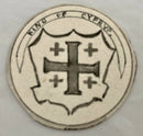 19th Century Boxwood Counter Box Enclosing Nine Armorial Watercolour Roundels.