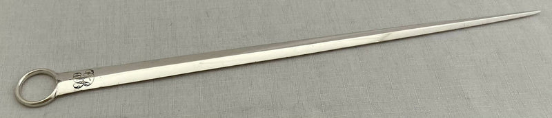 Georgian, George III, Silver Meat Skewer. London 1813 Eley, Fearn & Chawner. 3 troy ounces.