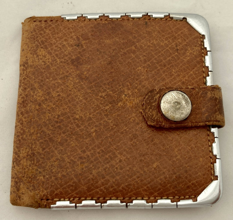 George VI Miniature Silver Mounted Frank Smythson Leather Wallet. London 1947 G H James & Co.