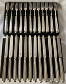 Georgian, George III, Crested Silver Dessert Knives & Forks for Twelve Persons. London 1799 & 1801 Moses Brent.