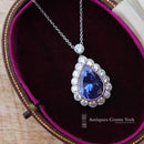 Stunning Handmade 18ct White Gold Tanzanite & Diamond Pendant