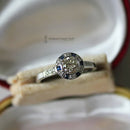 Art Deco Style 18ct White Gold Sapphire & Diamond Cluster