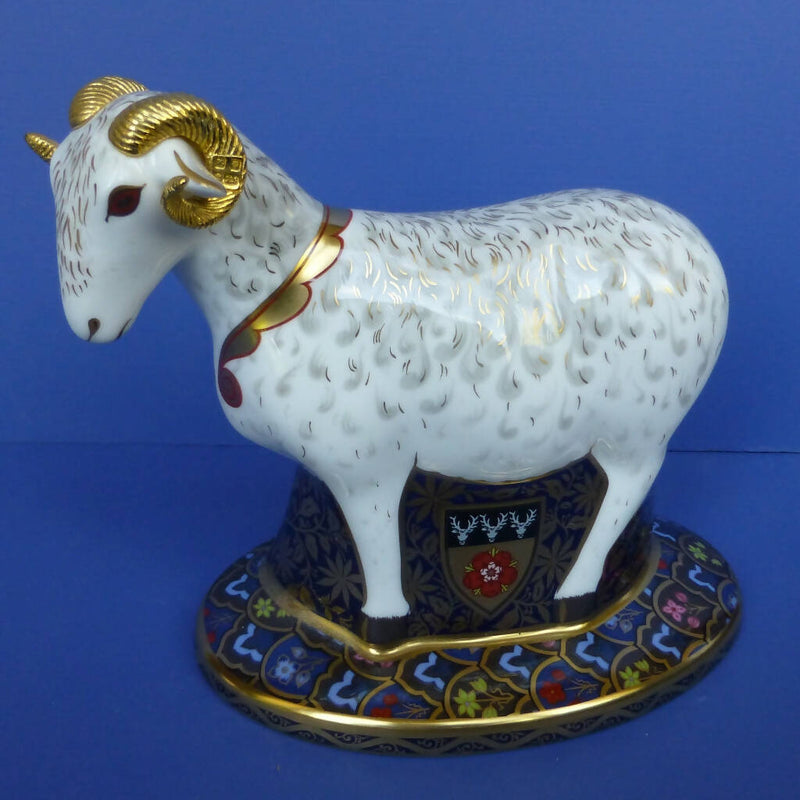 Royal Crown Derby Limited Edition Paperweight - Heraldic Derbyshire Ram