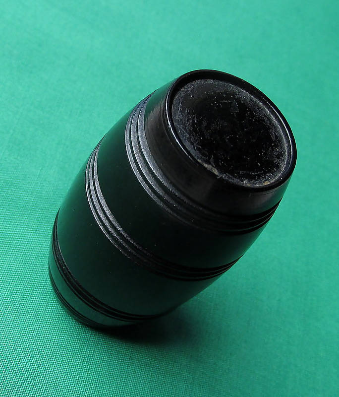 Lignum Vitae Barrel Shaped Travelling Inkwell/Ring Turned Decoration