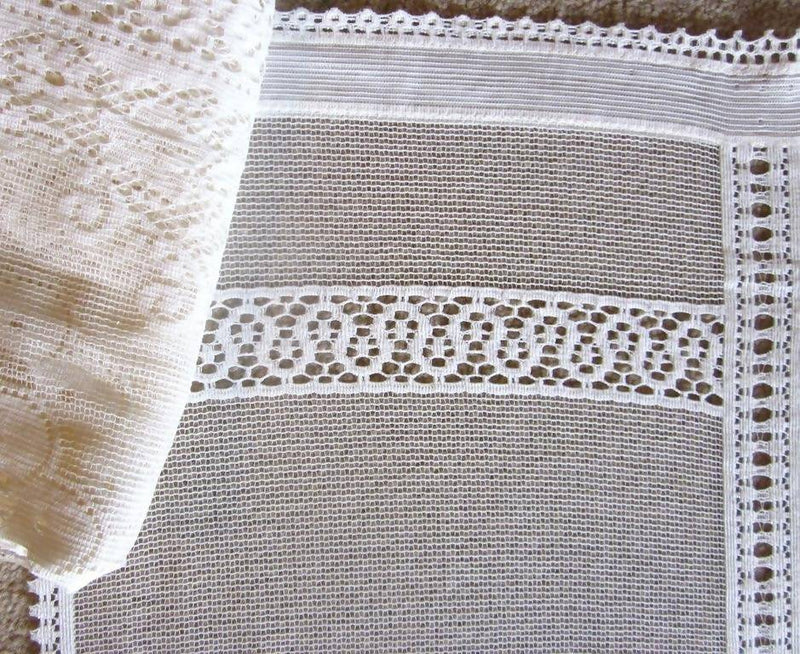 "Victoria" vintage heritage 22”/44” cream cotton lace panel