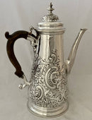 Georgian, George II, Silver Coffee Pot. London circa 1745 - 1760. 20.5 troy ounces.