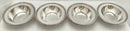 Victorian Set of Four Silver Plated & Cut Glass Salt Dishes, circa 1850 - 1860.