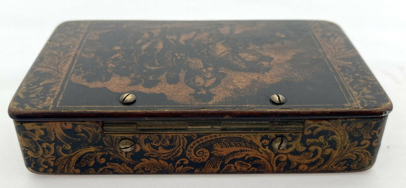 A Napoleon Bonaparte Penwork Snuff Box, circa 1830.