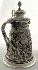 Victorian Teniers Style Silver Plated Wine Jug. John Grinsell & Sons, Birmingham circa 1870 - 1890.